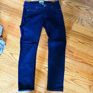 PAIGE Skyline Ankle Peg Dark Blue Jeans Zipper Size 27
